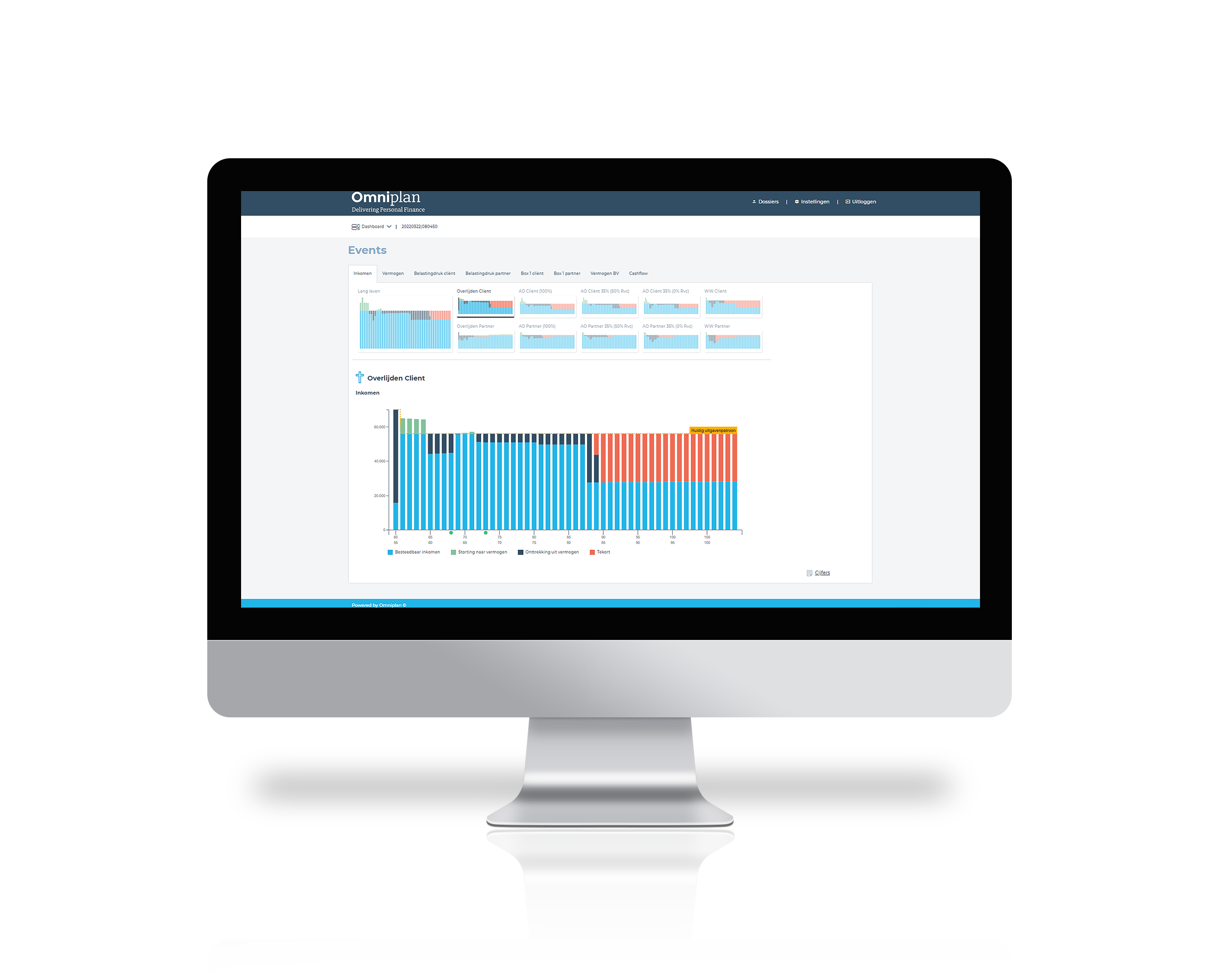 Mock up_Personal Finance Planner scherm