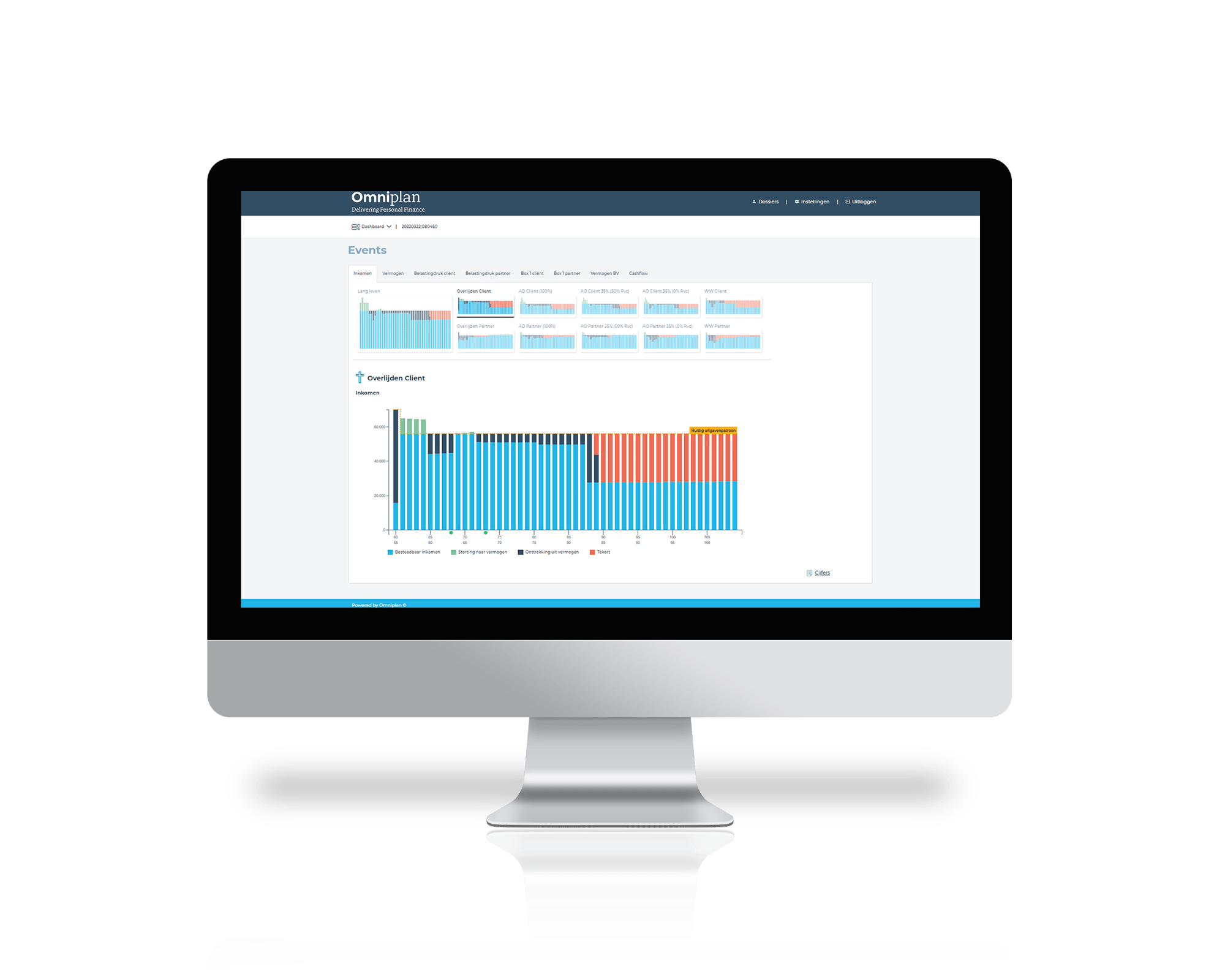 Mock up_Personal Finance Planner scherm